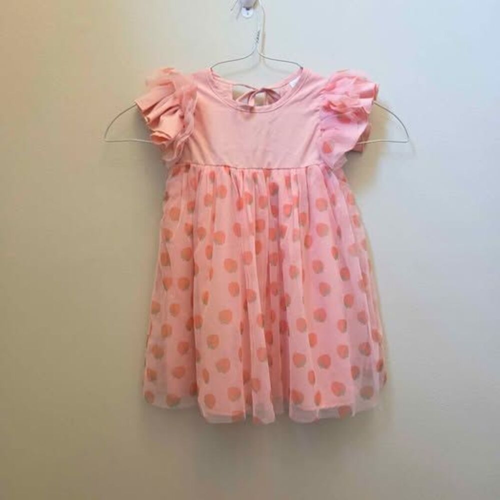 Pink Strawberry Tulle Puff Dress Baby Girls18-24M Party Spring Cute